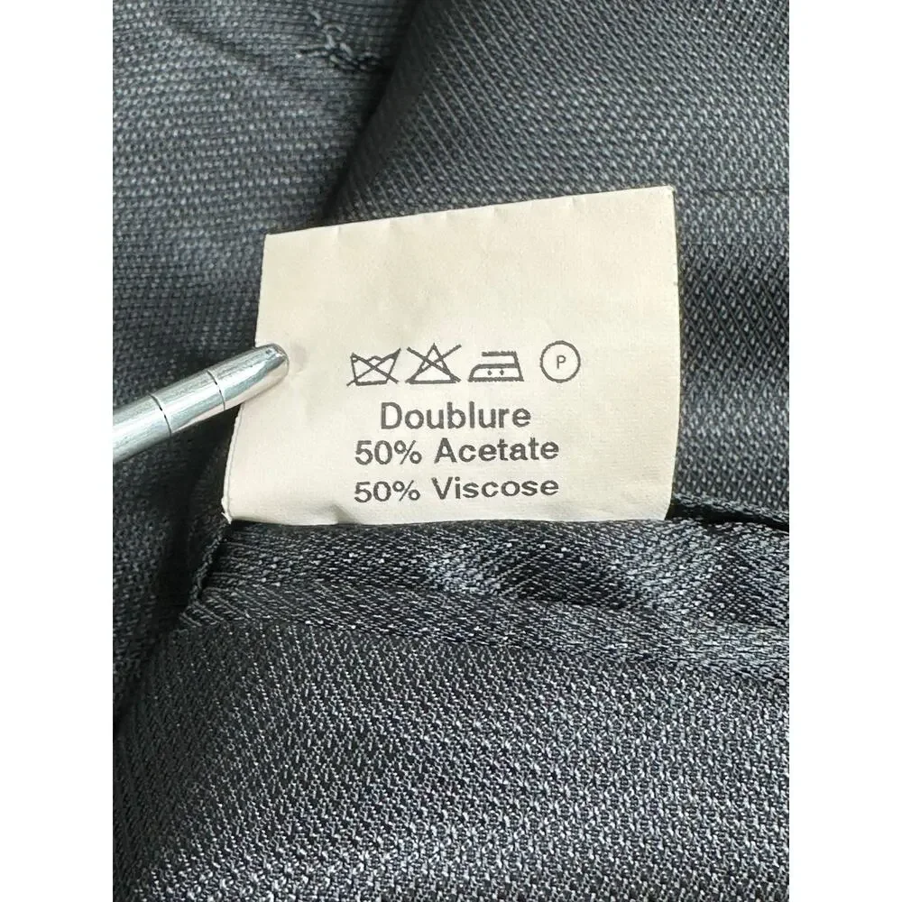 Yves Saint Laurent Suit Jacket Mens US 42 Gray Sport Coat Blazer‎ 100% Wool Work